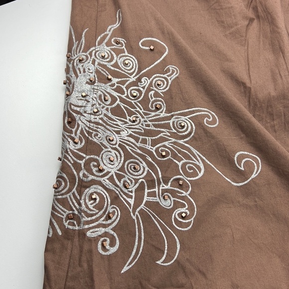 OutFitters  Brown Lagenlook Apron Skirt - Picture 6 of 9